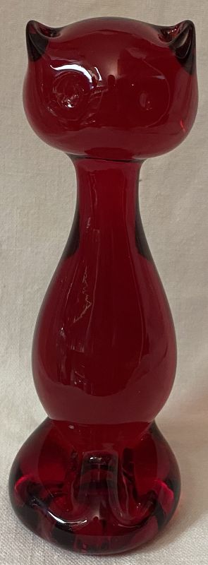 Cat 6&quot; Red Viking Glass Company