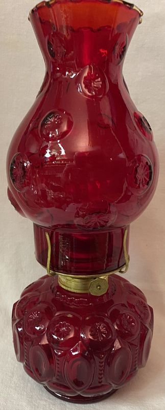 Moon &amp; Star Red Oil Lamp 12&quot; No Finger Hold Smith