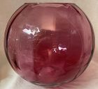 Rose Bowl Cranberry 9" Tall 5" Opening 10" Span Pilgrim Glass Company