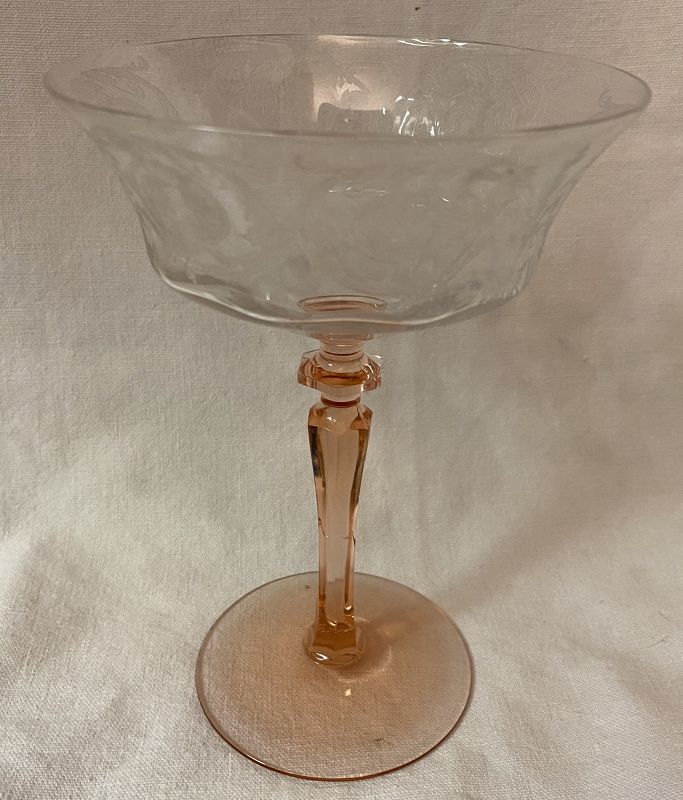 Balda Crystal &amp; Pink Champagne 6.5&quot; Central Glass