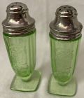 Parrot Green Shaker Pair Footed Federal Glass Company
