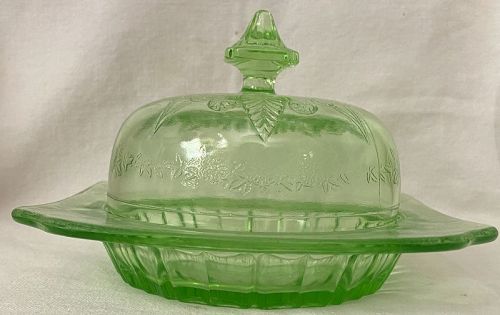 Adam Green Butter & Lid Jeannette Glass Company