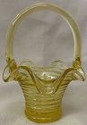 Basket Topaz Ruffled in Box 4.5" Fenton Art Glass