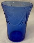 Royal Lace Cobalt Juice Tumbler 3.5" 5 oz Hazel Atlas Glass Company