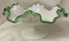 Emerald Crest Comport 7.25" Ruffled Fenton Art Glass