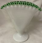 Emerald Crest Fan Vase 6.5" Fenton Art Glass