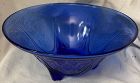 Royal Lace Cobalt Bowl 10" 3 Leg Straight Edge Hazel Atlas Glass