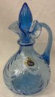 Blue Cruet Wavey 8" Fenton Glass