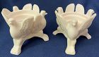 Shell Pink Eagle Candleholder Pair 3 Footed