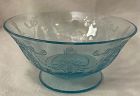 Sunrise Medallion Blue Finger Bowl 4.5" Morgantown Glass