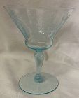 Sunrise Medallion Blue Low Sherbet 5" 6 oz Morgantown Glass