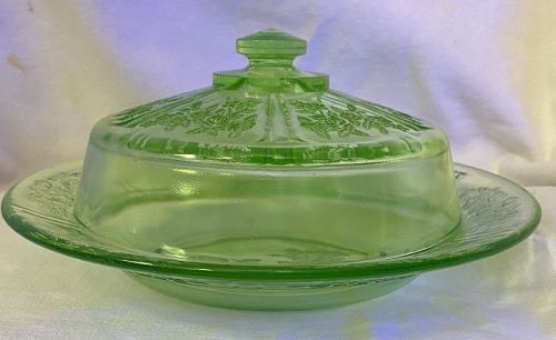 Sharon Green Butter and Lid Federal Glass Company