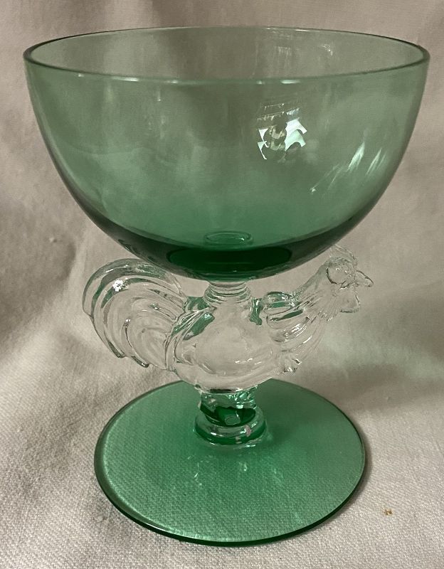 Chanticleer Cocktail 4&quot; Green Morgantown Glass