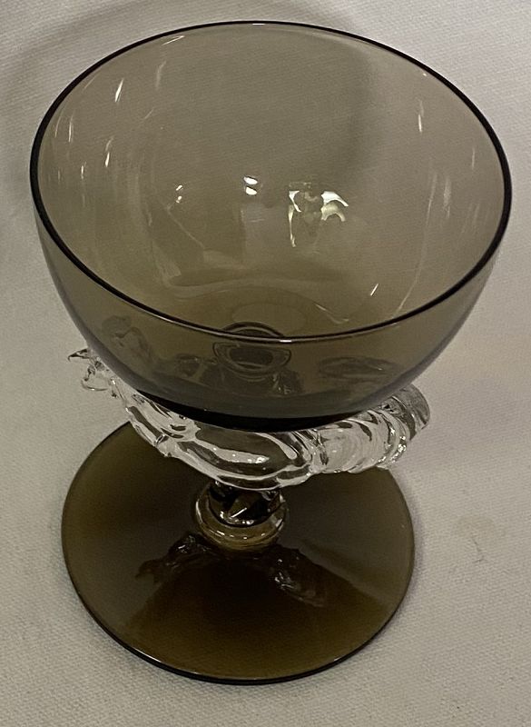 Chanticleer Cocktail 4" Smoke Morgantown Glass Company