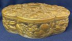 Five Fruits Crystal Gold Encased 1 Pound Box 7.25" x 5" Consolidated