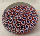 Millifleur Paperweight Red White & Blue Stars 3"