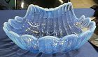 Sanibel Blue Opalescent Deep Salad Bowl 9.5 x 11.75" 5" Tall Duncan