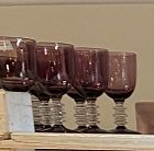 Wine Amethyst and Crystal 4.75" Set of 7