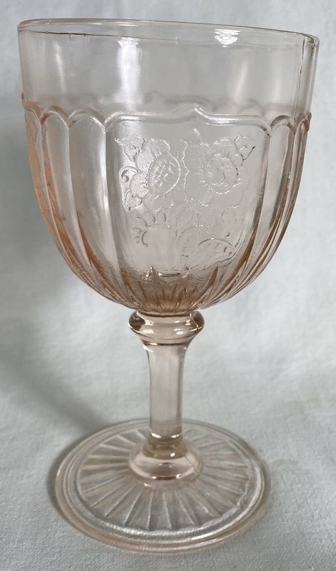 Mayfair Pink Goblet 5.75" 9 oz Hocking Glass Company