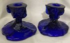 Everglade Cobalt Candlestick Pair Imperial Glass