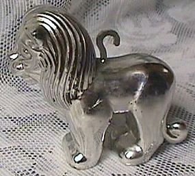 Glow in the Dark Silvered Lion Christmas Ornament
