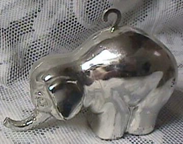 Glow in the Dark Silvered Elephant Christmas Ornament