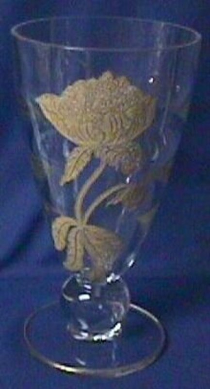 Tiffin Swedish Optic Crystal Vase with Gold Etching