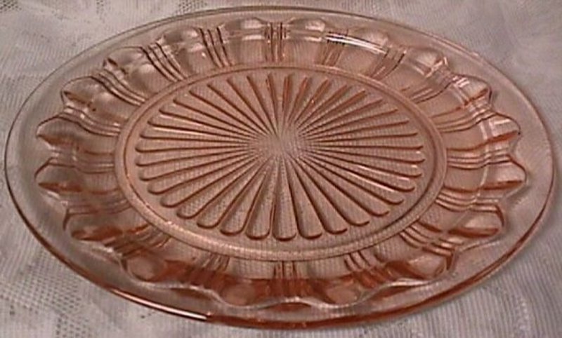 Colonial Knife and Fork Pink Dinner Plate