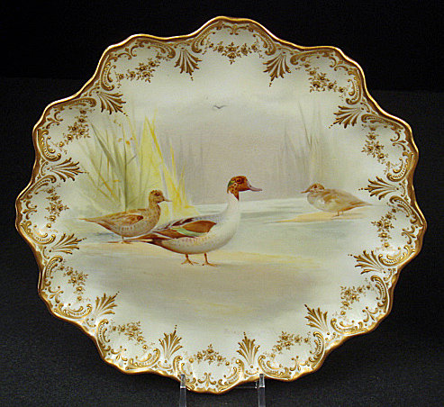 6 Antique Royal Doulton Bird Plates, Artist Signed