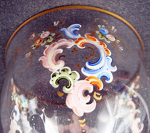 Antique Bohemian Enameled Glass
