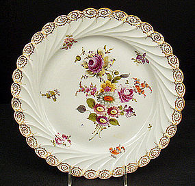 Lovely Antique Donath Dresden Scalloped Platter