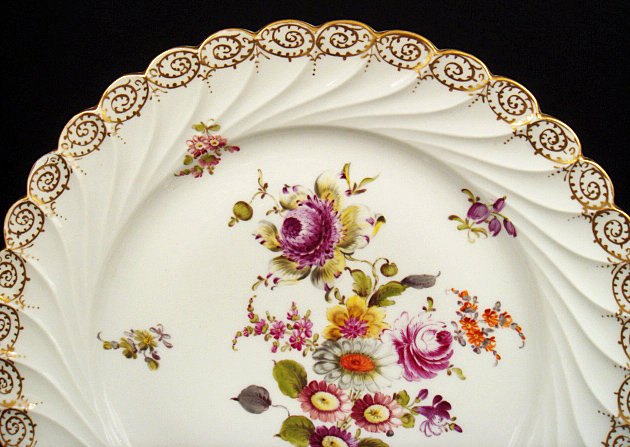 Lovely Antique Donath Dresden Scalloped Platter