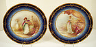 Fabulous Antique Pr of Haviland Limoges Portrait Plates