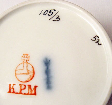 Six Antique KPM Multi-Colored Demitasse Cups &amp; Saucers