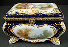 Antique Paris Porcelain Scenic Jewel Casket