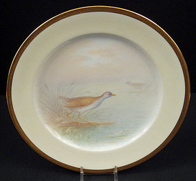 Fabulous Antique Lenox Cabinet Plate, “Rail” Bird