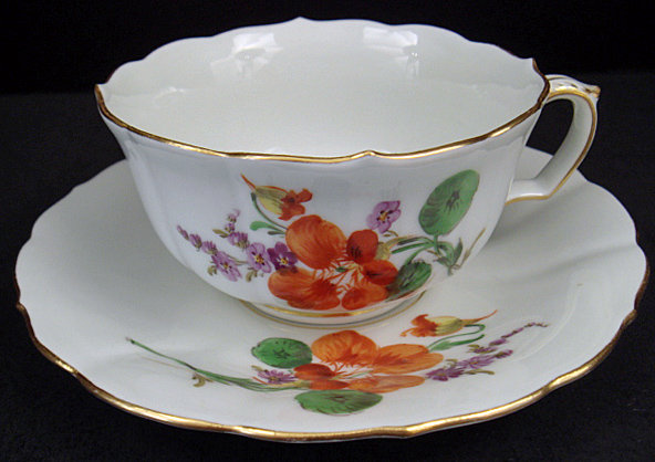 Vintage Meissen Tea Cup &amp; Saucer