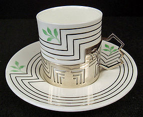 Exceptional Deco Wedgwood Demitasse Cup & Saucer
