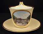 Antique Continental Topographical Tea Cup & Saucer