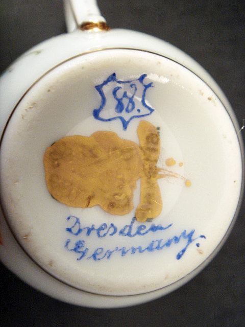 Cute Antique Wehsener Dresden Demitasse Cup &amp; Saucer