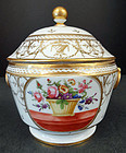 Lovely Antique Paris Porcelain Sucrier or Sugar Bowl