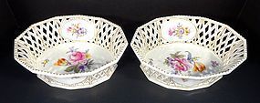 Splendid Antique Nymphenburg Reticulated Baskets