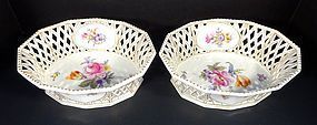 Splendid Antique Nymphenburg Reticulated Baskets