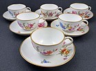 6 Charming Antique Berlin Demitasse Cups & Saucers