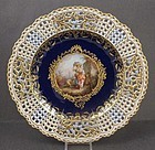 Outstanding Antique Meissen Reticulated Cabinet Plate