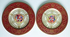 Exquisite Pair of Royal Worcester Cabinet Plates