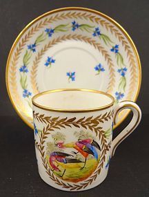 Antique Saxe Dresden Demitasse Cup & Saucer