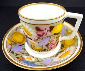 Antique Nymphenburg Nouveau Demitasse Cup & Saucer