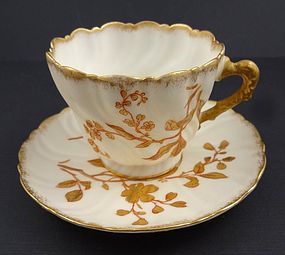 Antique American Belleek Tea Cup & Saucer