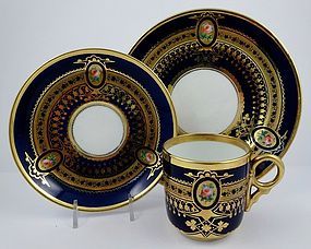 Antique English 3 Piece Coffee Cup, Saucer & Plate